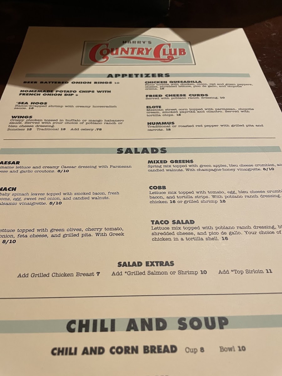 Harry's Country Club Menu - Image 5